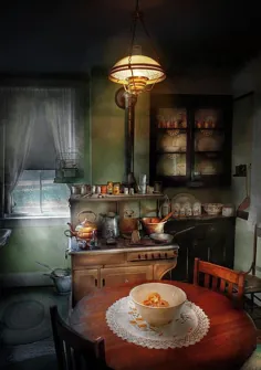 آشپزخانه - آشپزخانه 1908 چاپ هنری توسط مایک سواد
