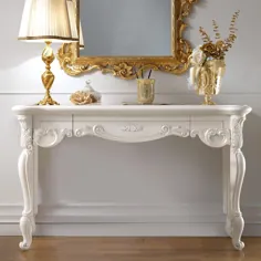 میز آرایش ایتالیایی عالی و ست آینه برگ تزئینی طلای تزئینی - ژولیت های داخلی