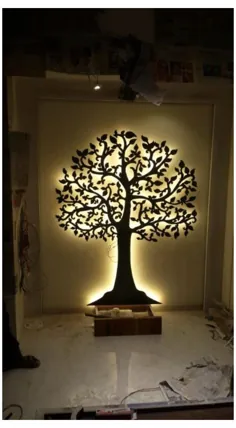 چراغ های هنری دیواری درخت فلزی