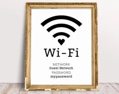 رمز عبور Wifi قابل چاپ ، علامت رمز Wifi ، قابل چاپ Wifi ، علامت Wifi ، فای عروسی ، علائم عروسی ، چاپ Wifi ، علامت Wifi قابل چاپ