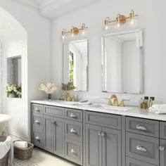 LALUZ Robb Modern 3-Bath Bath Bath Vanity Light داخلی پودر روشنایی اتاق با Clear Globe Shades-LLRBVYHL135697V - انبار خانه
