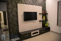 طراحی واحد تلویزیون با کاغذ دیواری و بک پنل اتاق نشیمن به سبک آسیایی |  احترام گذاشتن