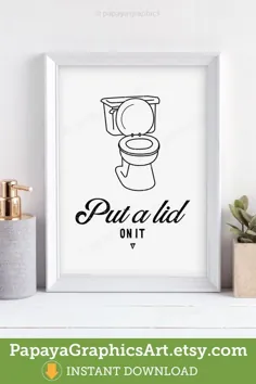 دکور حمام - چاپ هنری خنده دار حمام - روی آن درپوش بگذارید