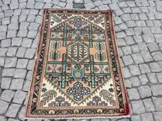 فرش کوچک ایرانی 2.5x3.7 ftsmall rugpink vintage vintage |  اتسی