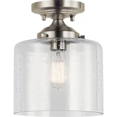 Kichler Winslow 1 Light Led Incandescent Semi-Flush Light - Brush Nickel 44033NI