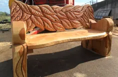 صندلی مجسمه سازی چوب |  صندلی اره برقی |  صندلی های تراشیده شده بر روی چوب