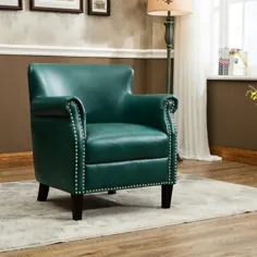 اجزای با کیفیت Plus Holly Teal Faux Leather Club Chair-8030-30 - انبار خانه