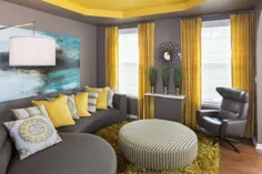11 ایده خیره کننده ترین اتاق نشیمن خاکستری و زرد که می توانید تابستان امسال امتحان کنید