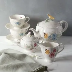 ست چای 7 پارچه لنوکس پروانه Meadow - سفید