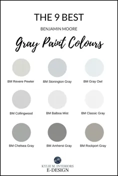 بهترین رنگ های خاکستری ، ذغالی و خاکستری گرم از بنجامین مور.  Kylie M Interiors Edesign ، مشاوره تخصصی آنلاین رنگ رنگ مجازی و وبلاگ نویس دکوراسیون