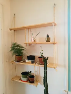 قفسه های آویز ساده ای که برای گیاهان درست کردم.  کاج ، لبه های گرد روتر ، بدون پایان