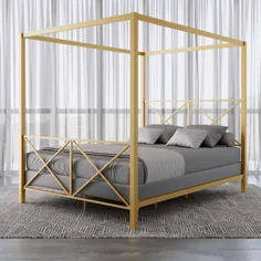 تختخواب تاشو فلزی ، مسیرهای بافته شده ، کامل ، طلایی - Walmart.com