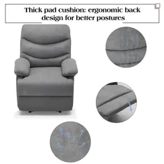 صندلی تکیه دار ، صندلی ارگونومیک میکرو فیبر مبل اتاق نشیمن با کنترل ارتعاش صندلی سینمای خانگی ، خاکستری - Walmart.com