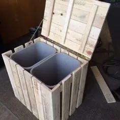 RYOBI NATION - سطل آشغال / سطل آشغال روستایی ساخته شده از چوب پالت