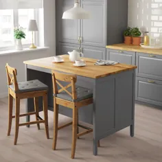 TORNVIKEN جزیره آشپزخانه ، خاکستری ، بلوط ، طول: 49 5/8 "- IKEA