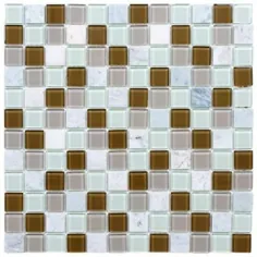 کاشی Merola Tect Spectrum Square Manzanilla 11-3 / 4 in. x 11-3 / 4 in. x 4 mm Glass and Stone Mosaic Tile-GSHSSQMZ - انبار خانه