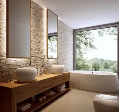 حمام بدون کاشی - ایده هایی برای طراحی دیوار بدون کاشی