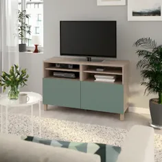 واحد تلویزیون BESTÅ با درب ، اثر گردو خاکستری روشن ، Notviken / Stubbarp خاکستری سبز ، 47 1 / 4x16 1 / 2x29 1/8 "- IKEA