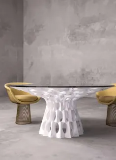 میز ناهار خوری مرمر ایتالیایی در سنگ مرمر سفید Statuariatto