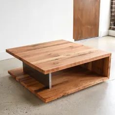 میز قهوه مدرن / میز قهوه قفسه باز مربع ساخته شده از |  اتسی