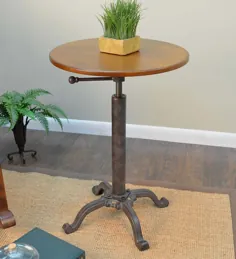 میز لهجه ای چوبی و فلزی قابل تنظیم با ارتفاع - شاه بلوط |  گاوآهن