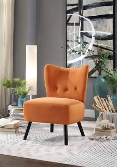 صندلی میمی لهجه - نارنجی مخمل