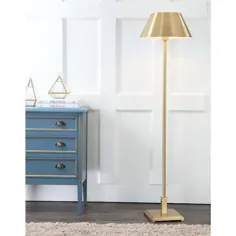 JONATHAN Y Transitional 60 in Brass Gold Shaded Floor Lamp Lowes.com