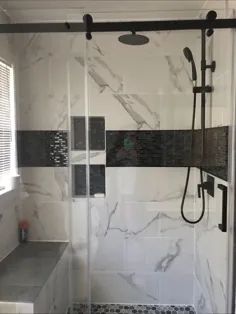 بازسازی حمام مشکی و خاکستری