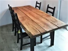 میز بلوط خود را بسازید |  با لبه درخت |  لبه میز چوبی درخت را بخرید