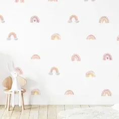تابلوچسبهای دیواری رنگین کمانی دکوراسیون اتاق خواب و اتاق بازی |  اتسی