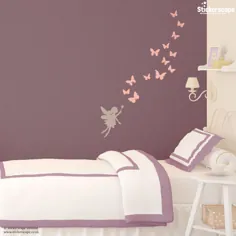 برچسب دیواری جن و پروانه |  برچسب های دیواری پری |  Stickerscape |  انگلستان