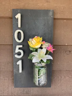 علامت شماره خانه علامت آدرس با گلدان شماره خانه |  اتسی