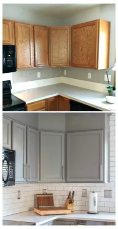 ایده های آشپزخانه بازسازی کابینت های خاکستری