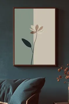 نقاشی گل با پس‌زمینه رنگی