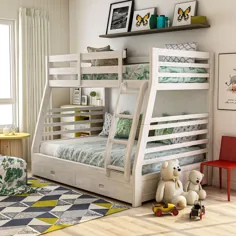 مبل تختخواب سفارشی دوقلو / کامل جامد چوبی مبلمان آمریکا Cude (سفید) ، تک جنسیت بچه گانه