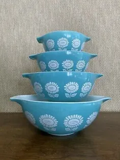 فروش ظروف شیشه ای پیرکس اصل Bowl Blue Vintage |  eBay