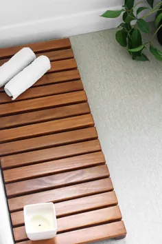 چگونه می توان خود را ساخت DIY Wooden Bathmat - Eclectic Creative