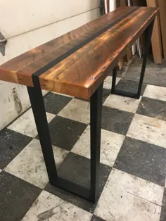 میز مبل چوبی اصلاح شده.  میز مبل صنعتی.  صنعتی |  اتسی