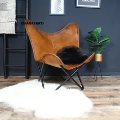 صندلی چرمی پروانه صندلی اتاق نشیمن چرمی روکش صندلی پروانه روکش قهوه ای چرم ظریف