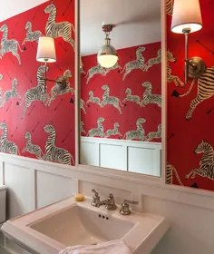 اتاق پودر قرمز با تخته و باتوم - انتقالی - حمام
