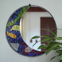 آینه دیوار معرق شیشه ای ، 'Fiesta Moon'