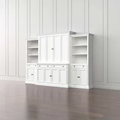 مرکز سرگرمی Cameo 4-Piece White Storage Bookcase |  جعبه و بشکه