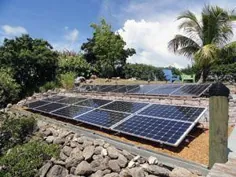 سیستم خورشیدی خانگی با صفحات خورشیدی نصب شده روی زمین # پنل خورشیدی ، انرژی خورشیدی ، برقی ...