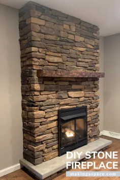 Barnwood Mantle Stone Fireplace DIY - ساختن یک فضا