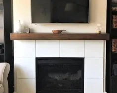 مانتو شومینه Live Edge Cedar Lodge Mantel Modern Rustic |  اتسی