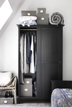 کمد لباس HEMNES با 2 در کشویی ، قهوه ای سیاه ، 47 1 / 4x77 1/2 "- IKEA