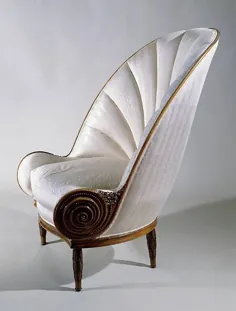 صندلی راحتی به سبک آرت دکو ، حدود سال 1913 ، توسط پاول آریبه ، گل چوب تراشیده شده و ...