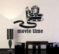 Vinyl Wall Decal Movies Cinema Film Popcorn Room Decor Stickers Mural منحصر به فرد هدیه (ig3342)