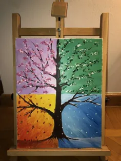 نقاشی درخت چهار فصل