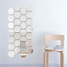 آینه اکریلیک شش ضلعی مینی کاشی برچسب دیواری ورق تزئینی هندسی 3D هنر DIY متحرک آینه چسب متحرک 1.81 "X1.57" - Walmart.com